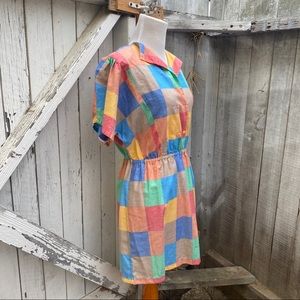 1980’s vintage colorblock colorful mini dress